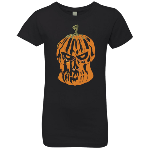 Image of Pumpkin-Skull Halloween Costume  Girls' Princess T-Shirt - DNA Trends