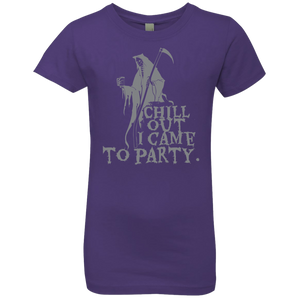 Chill Out I Came To Party Grim Reaper T-Shirt Halloween Clothing (Girls) - DNA Trends