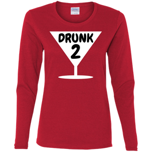 Funny Drunk 2, Thing 1, Thing 2 Halloween Costume Ladies' Cotton LS T-Shirt - DNA Trends