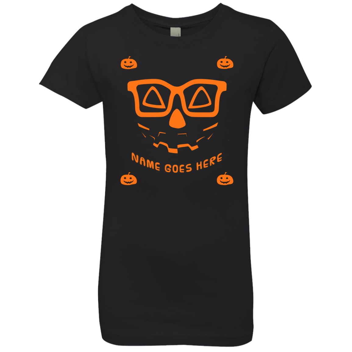 Personalized Creepy Nerd Pumpkin Halloween Costume  Girls' Princess T-Shirt - DNA Trends