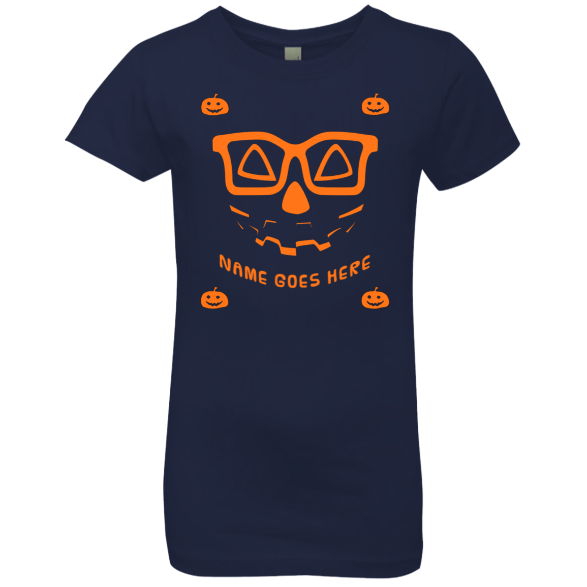 Personalized Creepy Nerd Pumpkin Halloween Costume  Girls' Princess T-Shirt - DNA Trends