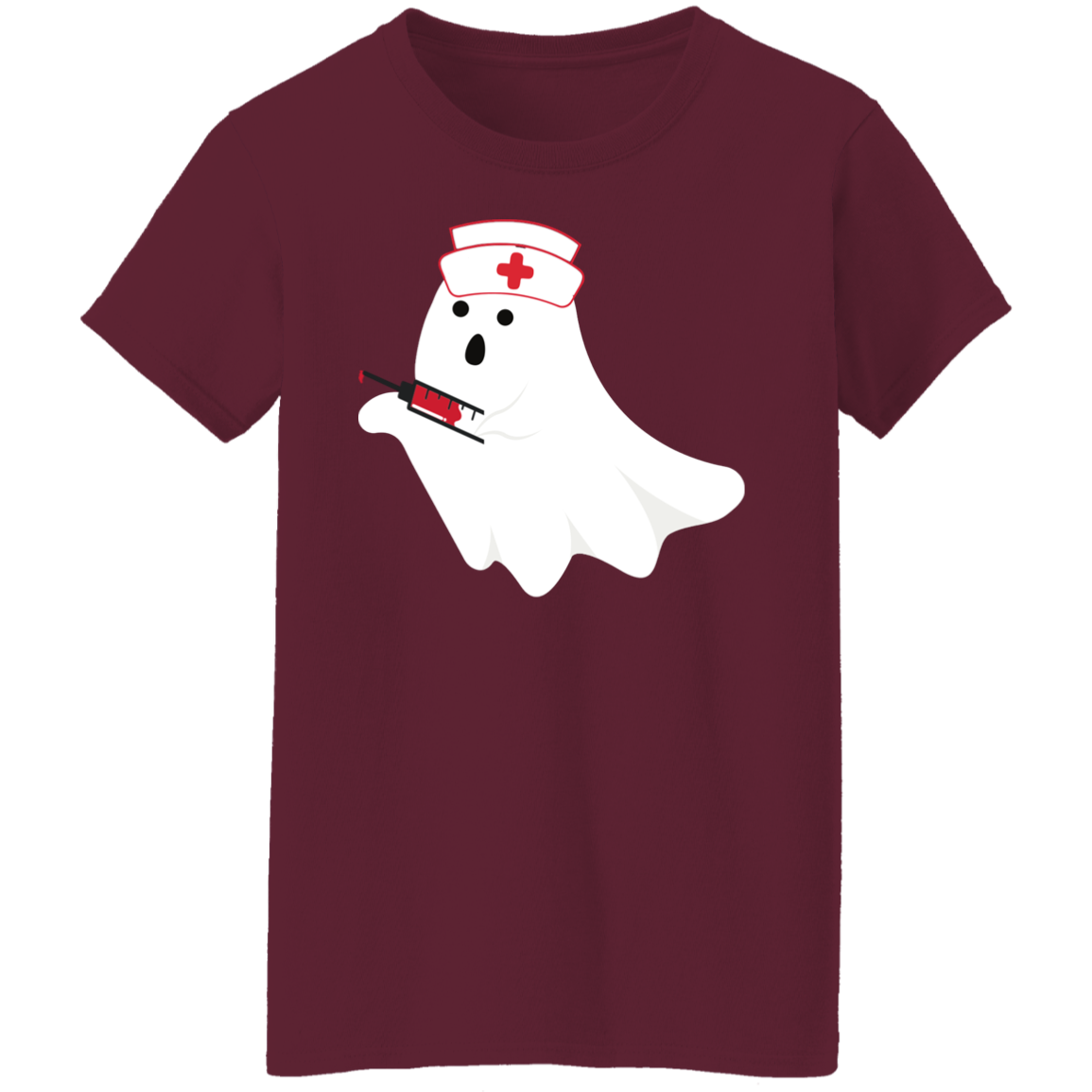 Ghost Nurse Syringe Halloween Costume Ladies'  T-Shirt - DNA Trends