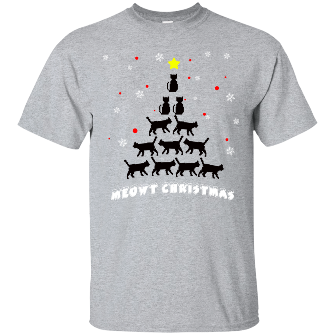 Stylish Meowy Christmas Cat Lovers Ultra Cotton Christmas T-Shirt - DNA Trends