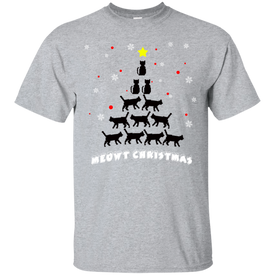 Stylish Meowy Christmas Cat Lovers Ultra Cotton Christmas T-Shirt - DNA Trends