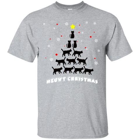 Stylish Meowy Christmas Cat Lovers Ultra Cotton Christmas T-Shirt - DNA Trends
