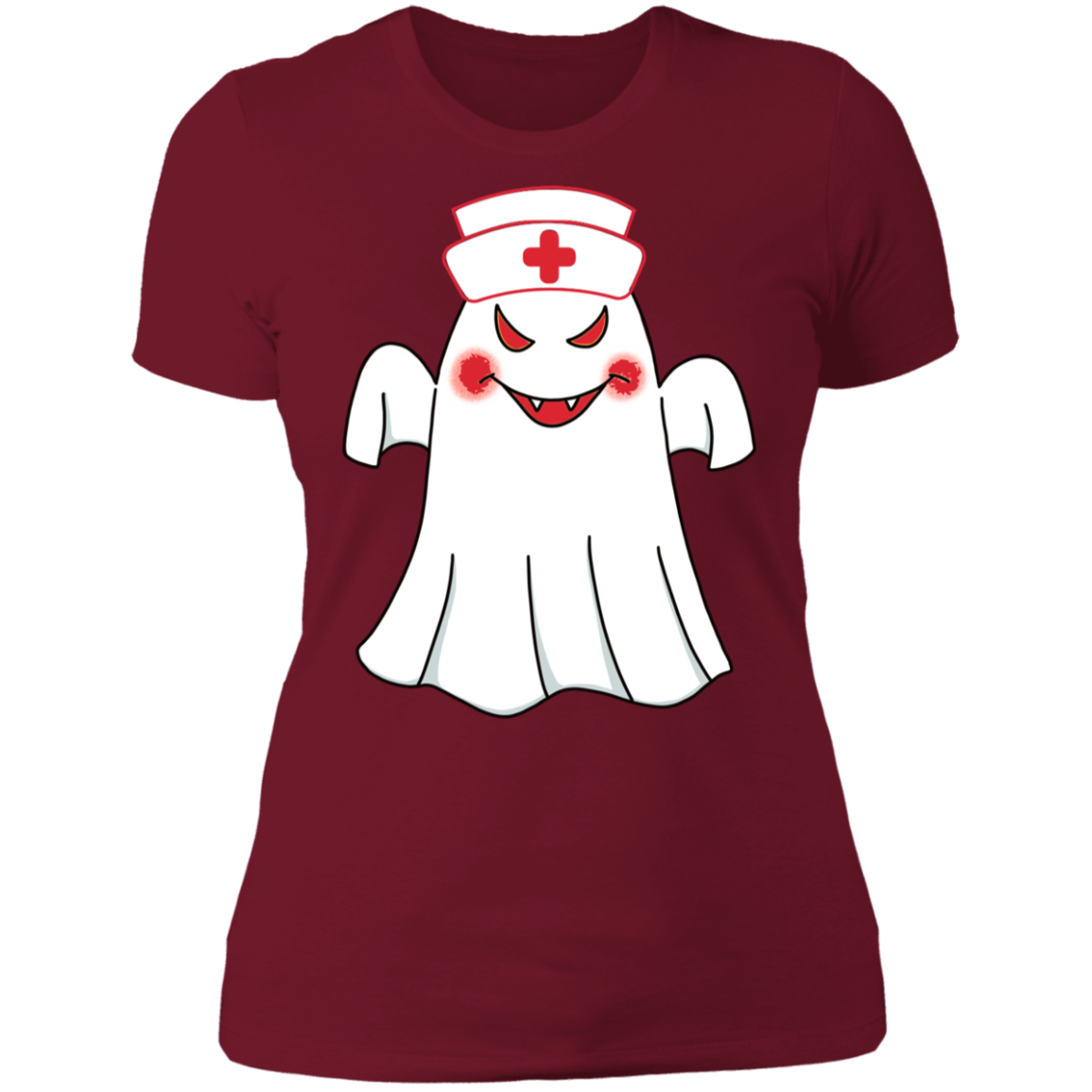 Ghost Nurse Halloween Costume Ladies'  NL T-Shirt - DNA Trends