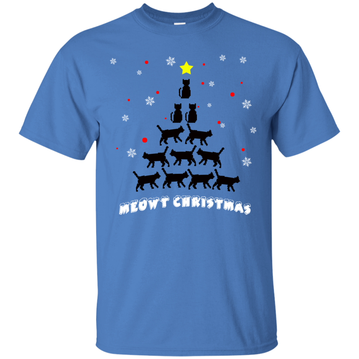 Stylish Meowy Christmas Cat Lovers Ultra Cotton Christmas T-Shirt - DNA Trends