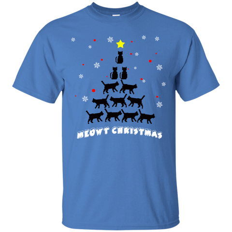 Image of Stylish Meowy Christmas Cat Lovers Ultra Cotton Christmas T-Shirt - DNA Trends