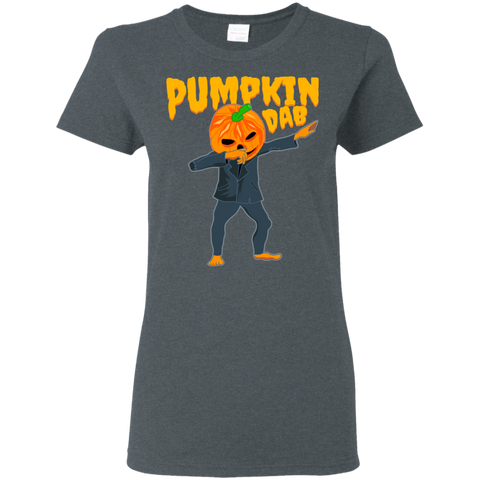 Image of Trendy Pumpkinhead Dab T-Shirt Halloween Shirt (Women) - DNA Trends