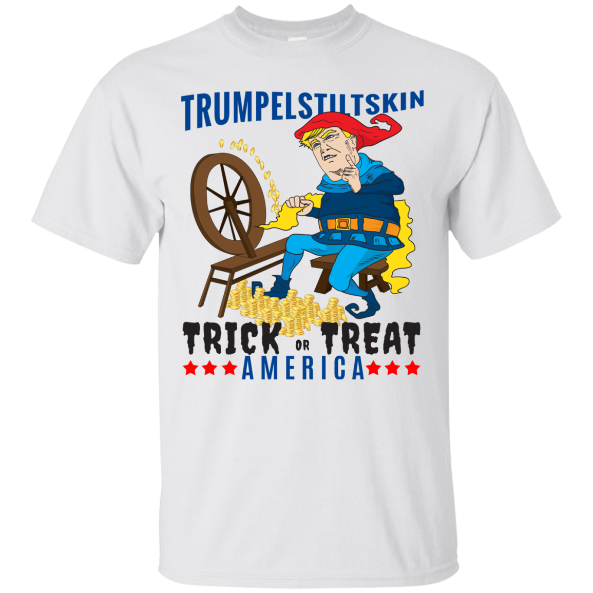 Trumpelstiltskin Trick Or Treat America T-Shirt Halloween Apparel (Men)
