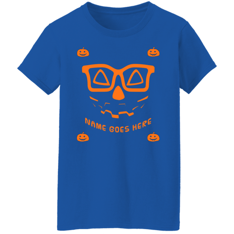 Image of Personalized Creepy Nerd Pumpkin Halloween Costume  Ladies'  T-Shirt - DNA Trends