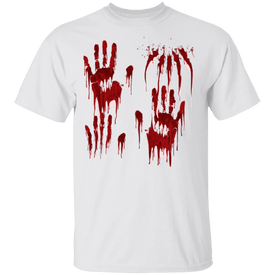 Blood Handprint Halloween Costume Youth  T-Shirt - DNA Trends