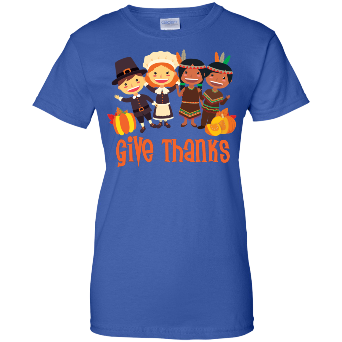 Give Thanks Cool Ladies' Thanksgiving 100% Cotton T-Shirt - Very Comfortable - DNA Trends