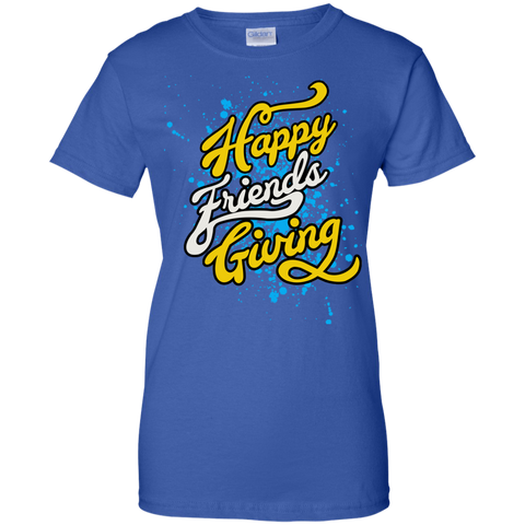 Image of Funny Happy Friendsgiving T-shirt for Ladies' 100% Cotton T-Shirt by Gildan - DNA Trends