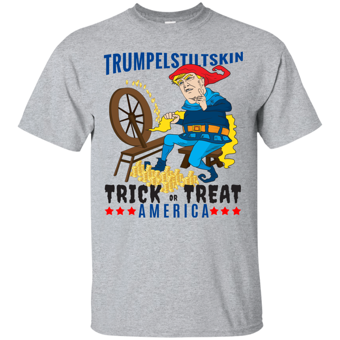 Trumpelstiltskin Trick Or Treat America T-Shirt Halloween Apparel (Men)