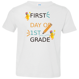 First Day Of First Grade Toddler Jersey T-Shirt, Back To School Tshirt - DNA Trends