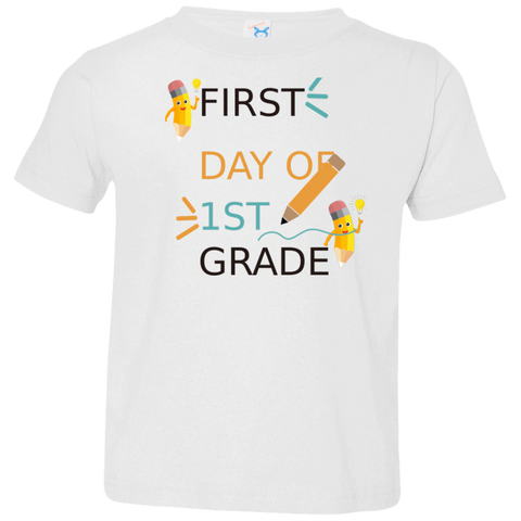 Image of First Day Of First Grade Toddler Jersey T-Shirt, Back To School Tshirt - DNA Trends