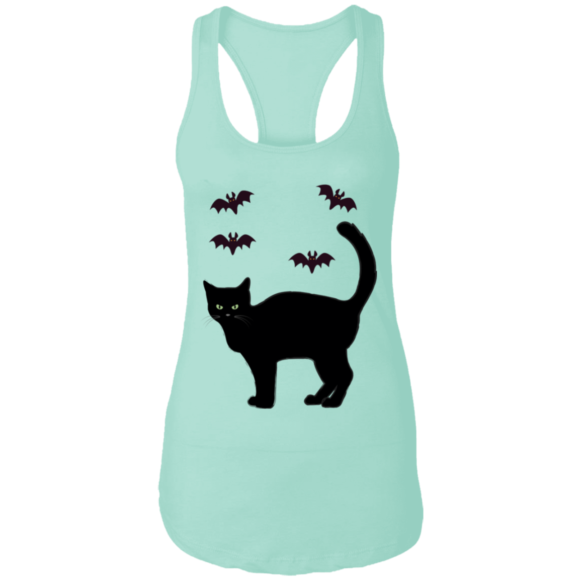 Spooky Cat and Bats Halloween Costume Ladies   Tank - DNA Trends