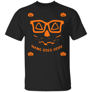 Personalized Creepy Nerd Pumpkin Halloween Costume Youth  T-Shirt - DNA Trends