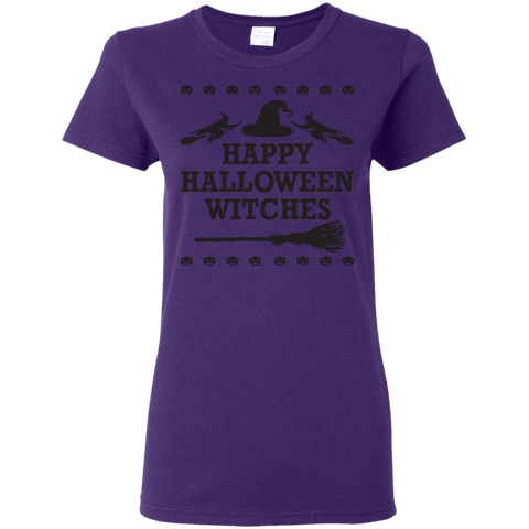 Image of Happy Halloween Witches T-Shirt Halloween Clothing (Women) - DNA Trends