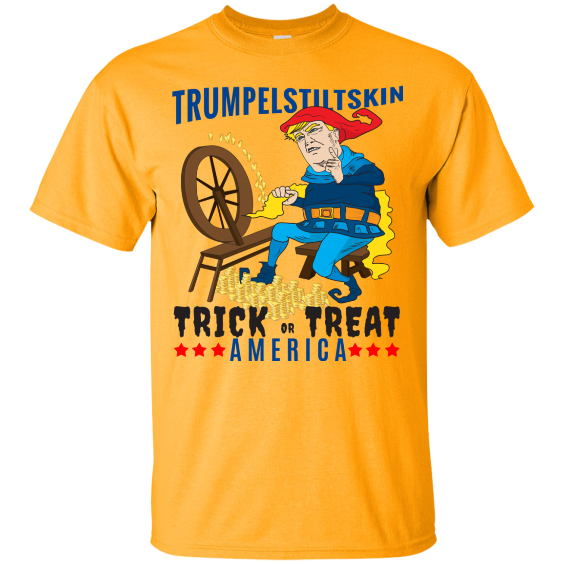 Trumpelstiltskin Trick Or Treat America T-Shirt Halloween Apparel (Men)