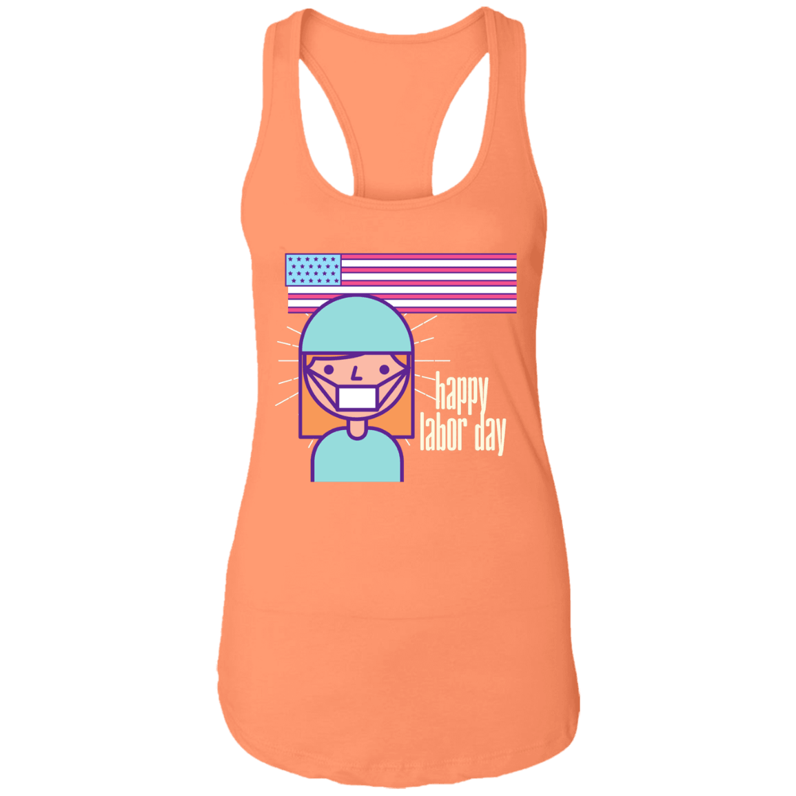 Happy Labor Day Ladies Racerback Tank - DNA Trends