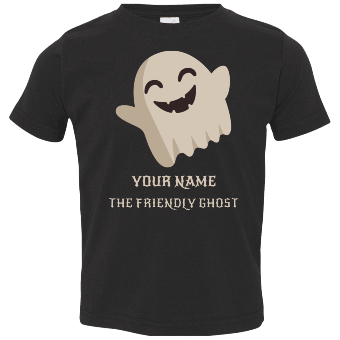 Personalised Friendly Ghost Halloween Costume Jersey T-Shirt(Toddler) - DNA Trends