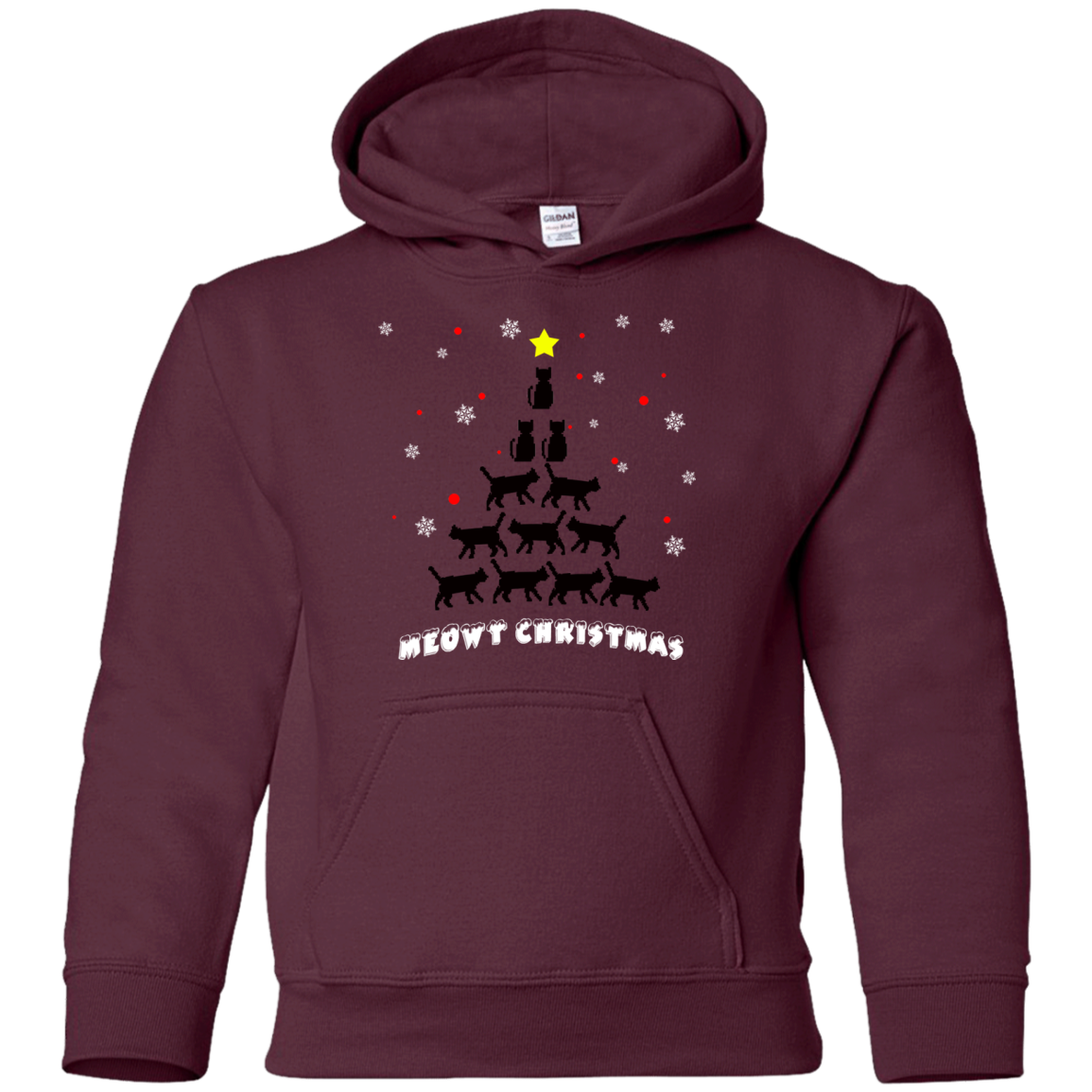 Stylish Meowy Christmas Pullover Christmas Hoodie for The Youth - DNA Trends