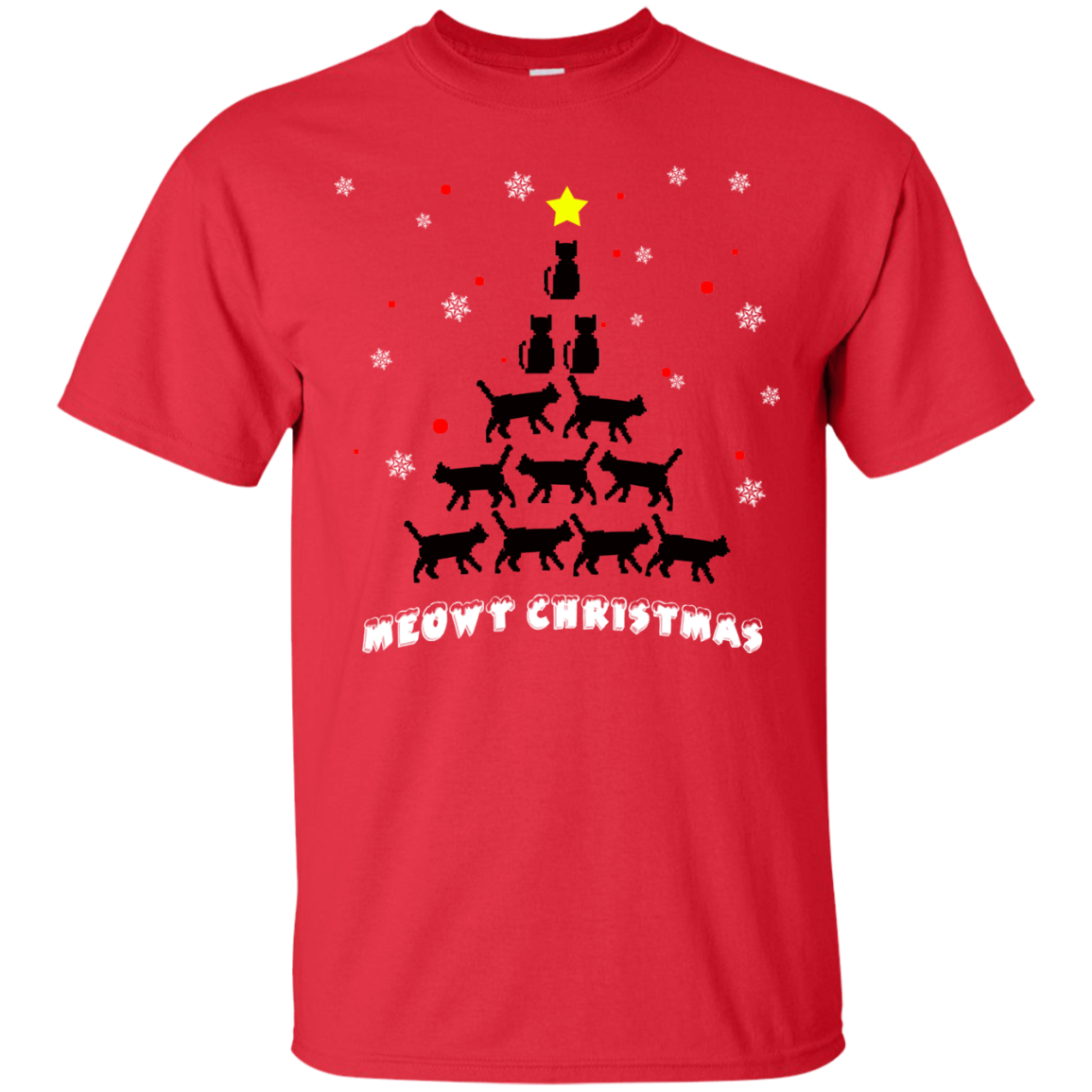Stylish Meowy Christmas Cat Lovers Ultra Cotton Christmas T-Shirt - DNA Trends