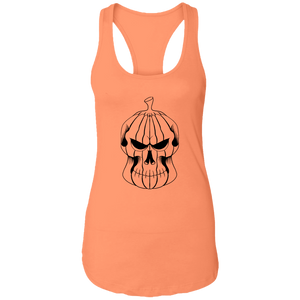 Pumpkin Skull Halloween Costume Ladies Ideal Racerback Tank - DNA Trends