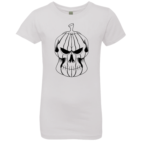 Image of Pumpkin Skull Halloween Costume  Girls' Princess T-Shirt - DNA Trends