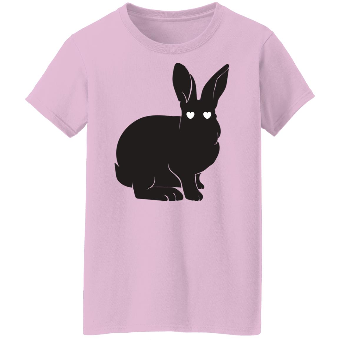 Silhouette Cute Easter Bunny Ladies'  T-Shirt: Cute Easter Bunny, Cute Silhouette, Happy Easter, Family Easter