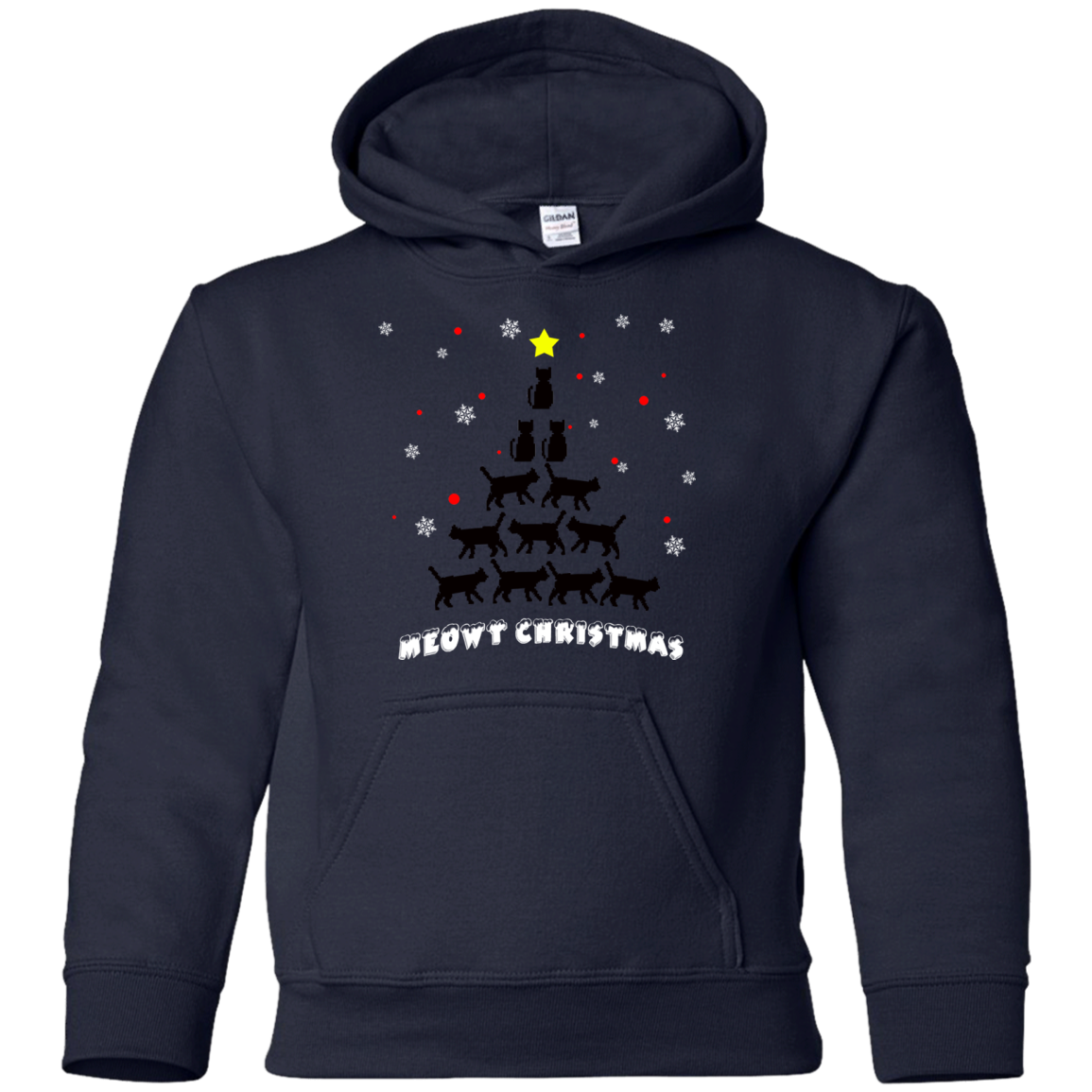 Stylish Meowy Christmas Pullover Christmas Hoodie for The Youth - DNA Trends