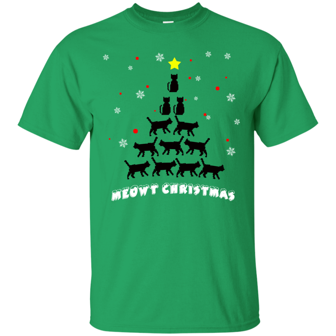 Stylish Meowy Christmas Cat Lovers Ultra Cotton Christmas T-Shirt - DNA Trends