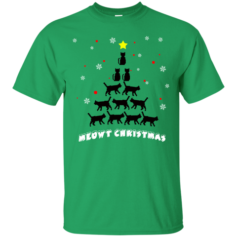 Image of Stylish Meowy Christmas Cat Lovers Ultra Cotton Christmas T-Shirt - DNA Trends