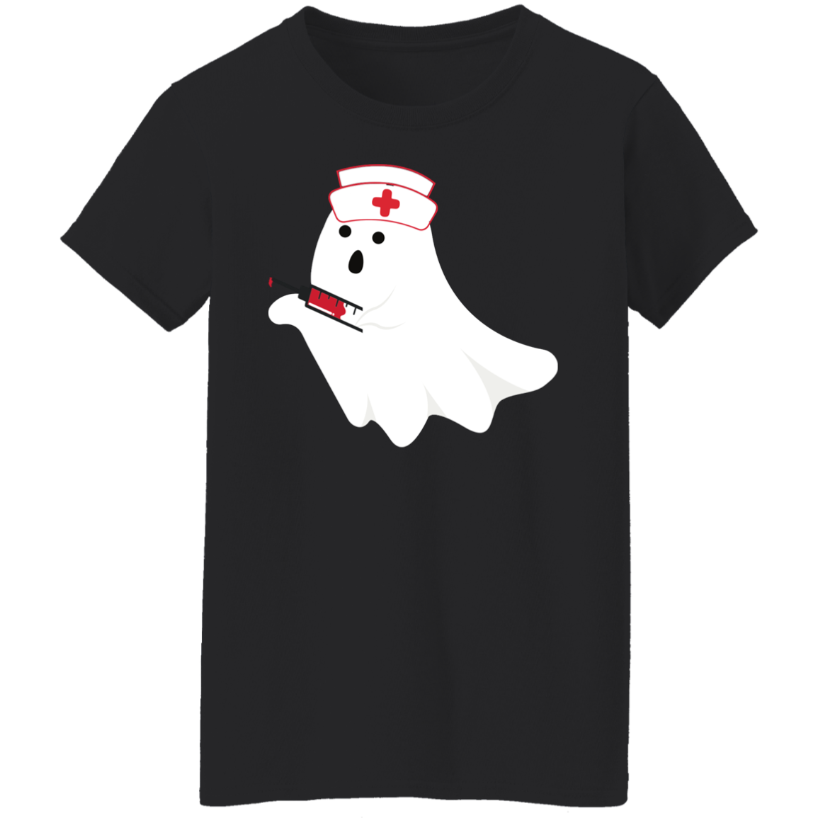 Ghost Nurse Syringe Halloween Costume Ladies'  T-Shirt - DNA Trends