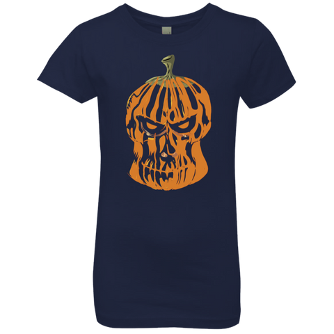 Image of Pumpkin-Skull Halloween Costume  Girls' Princess T-Shirt - DNA Trends
