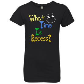 What Time Is Recess - Back to School Girls' Princess T-Shirt - DNA Trends