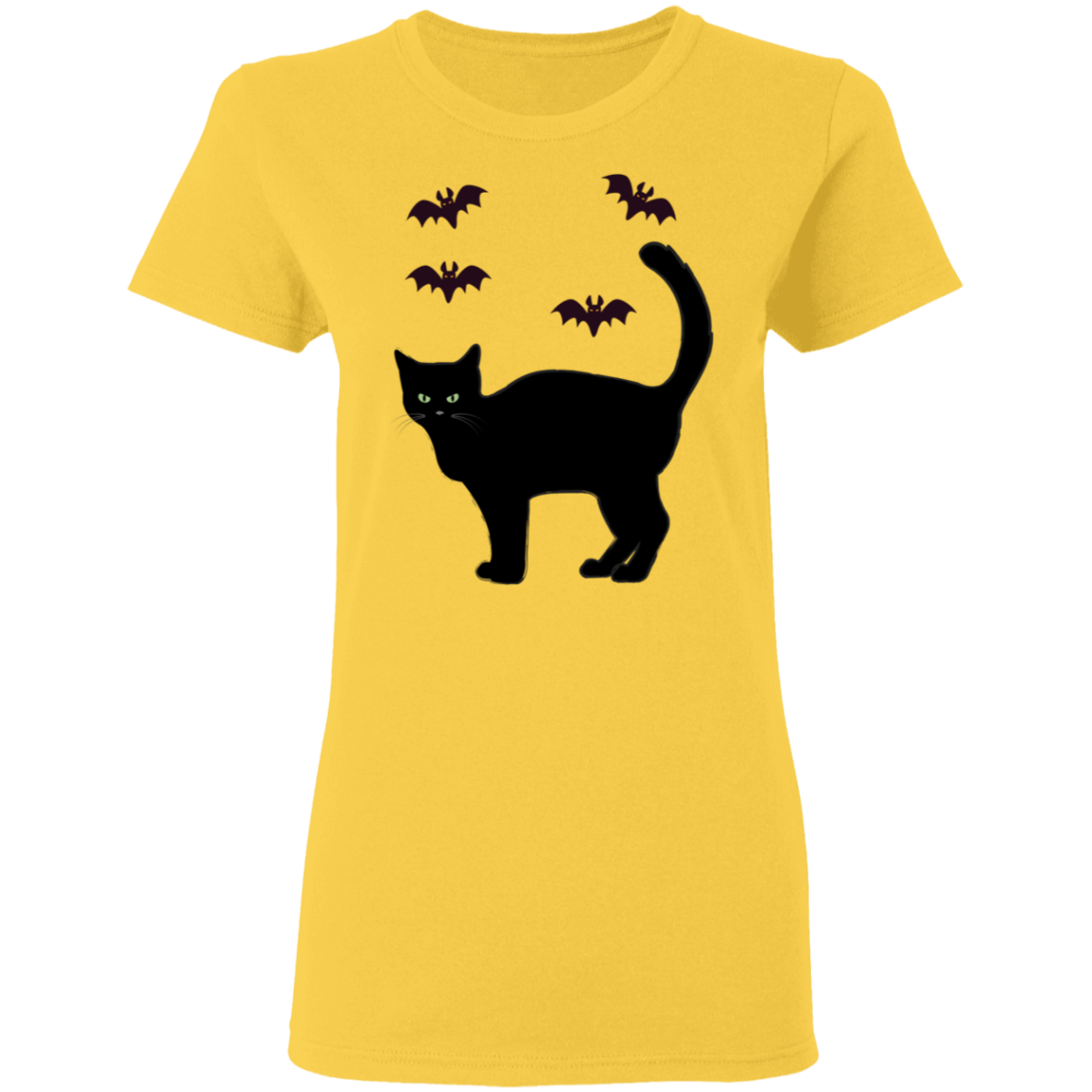 Spooky Cat and Bats Halloween Costume Ladies' T-Shirt - DNA Trends