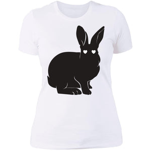 Silhouette Cute Easter Bunny Ladies'  T-Shirt: Cute Easter Bunny, Cute Silhouette, Happy Easter, Family Easter