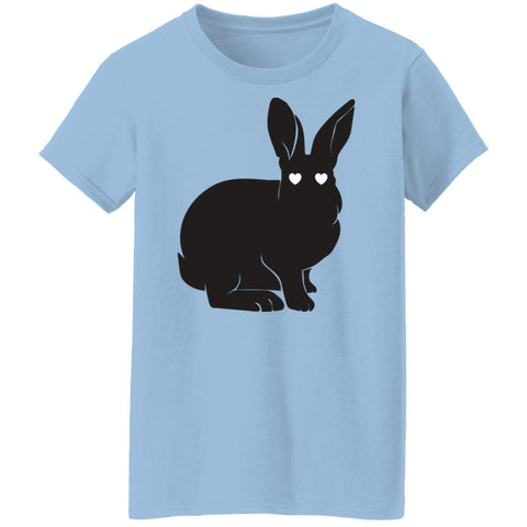 Image of Silhouette Cute Easter Bunny Ladies'  T-Shirt: Cute Easter Bunny, Cute Silhouette, Happy Easter, Family Easter