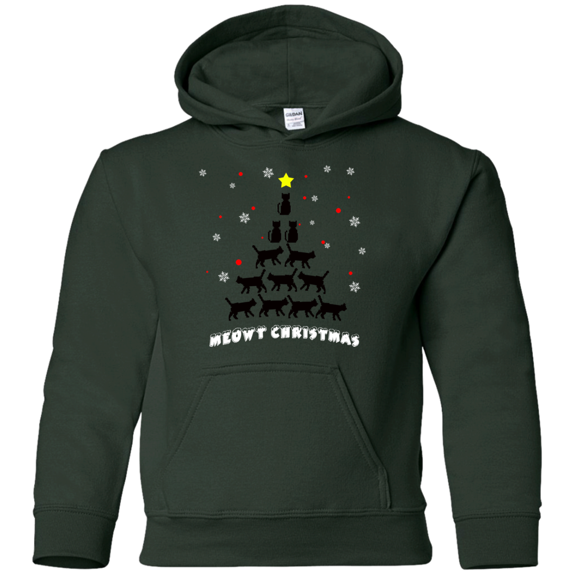 Stylish Meowy Christmas Pullover Christmas Hoodie for The Youth - DNA Trends