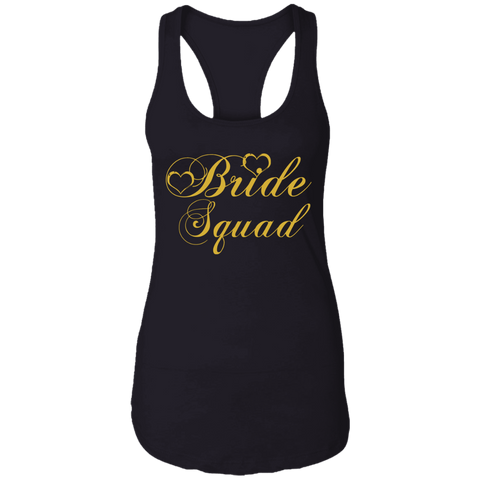 Image of Bride Squad - Golden Font Bachelorette Party- Bridemaids Ladies'  Ideal Racerback Tank - DNA Trends