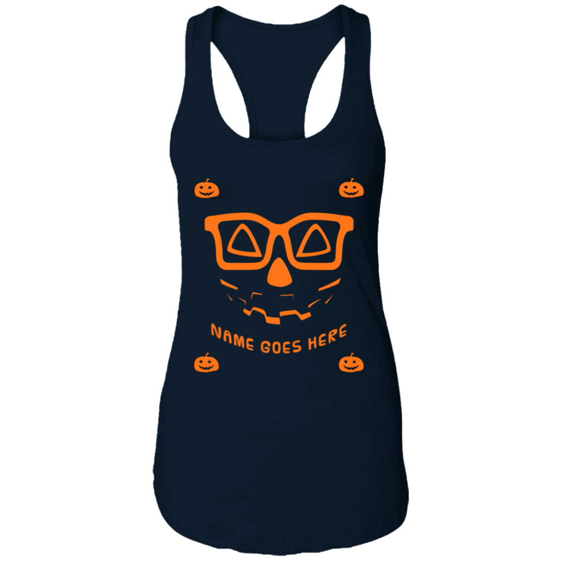 Personalized Creepy Nerd Pumpkin Halloween Costume  Ladies Ideal Racerback Tank - DNA Trends