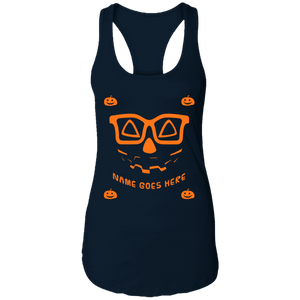 Personalized Creepy Nerd Pumpkin Halloween Costume  Ladies Ideal Racerback Tank - DNA Trends
