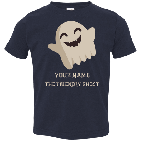 Image of Personalised Friendly Ghost Halloween Costume Jersey T-Shirt(Toddler) - DNA Trends