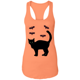 Spooky Cat and Bats Halloween Costume Ladies   Tank - DNA Trends