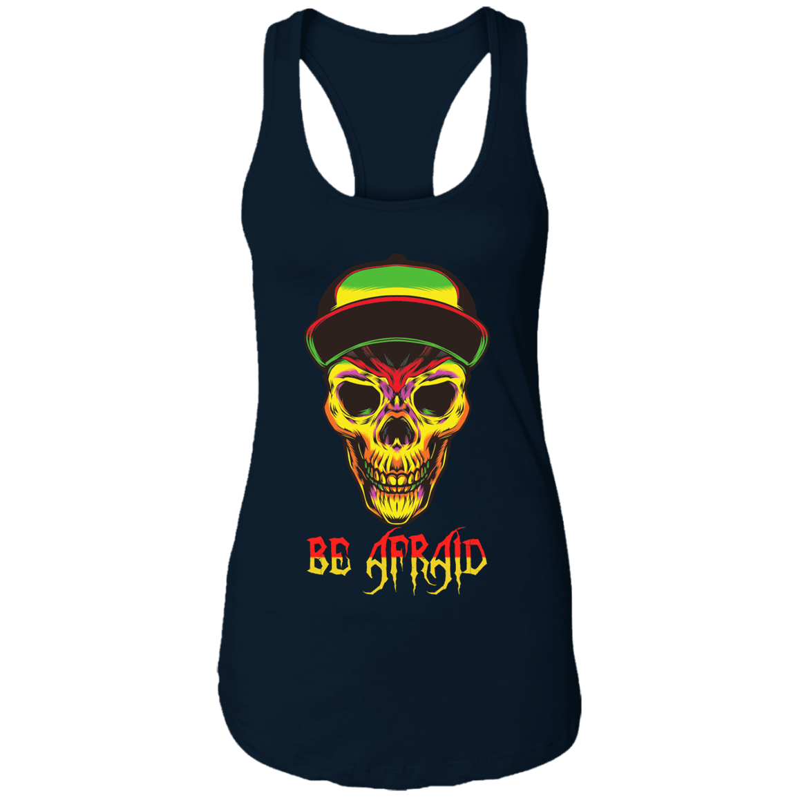 Be Afraid Halloween Costume  Ladies Ideal Racerback Tank - DNA Trends