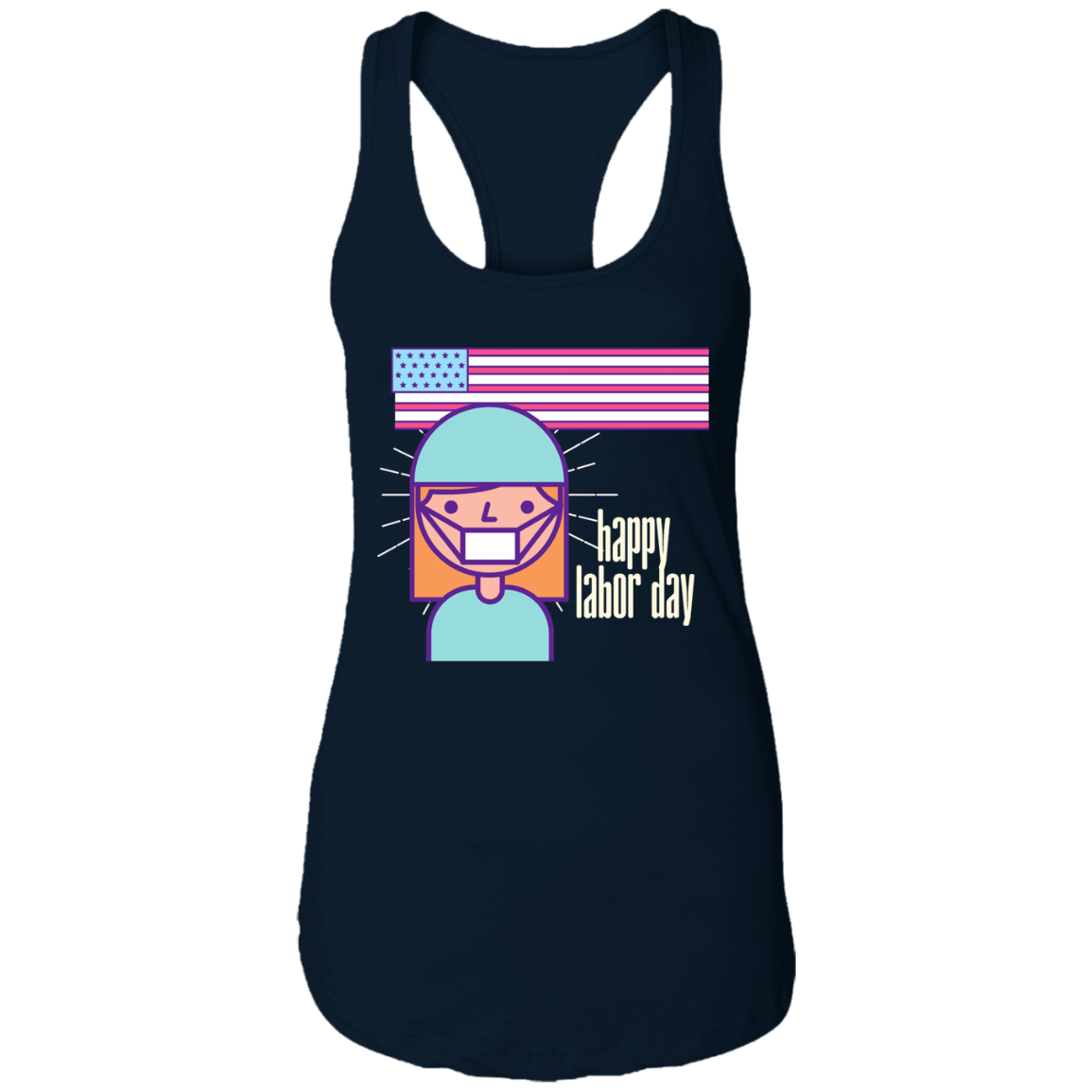 Happy Labor Day Ladies Racerback Tank - DNA Trends