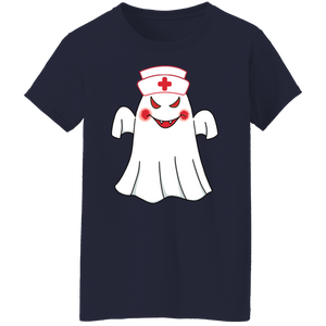 Ghost Nurse Halloween Costume Ladies'  T-Shirt - DNA Trends